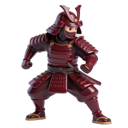Samurai Warrior 3D Icon | Japanese Battle Character
