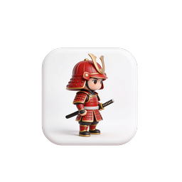 ちび侍アイコン - 日本の戦士