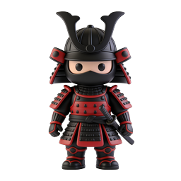 Cute Samurai Warrior 3D Character Icon