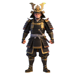 Japanese Samurai Warrior 3D Character Icon
