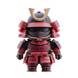 Icona personaggio 3D Guerriero Samurai - Armatura giapponese Chibi