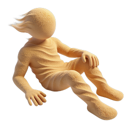 Sand Sculpture Human Figure Icon | 3D Realistic Render