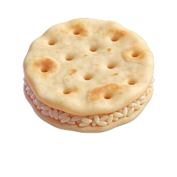 Realistic Sandwich Cookie Icon with Cream Filling