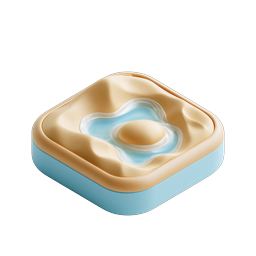Sandy Egg Pool 3D Icon - Miniature Beach Scene