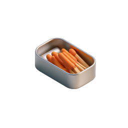 Icona scatoletta di sardine - Illustrazione 3D realistica di frutti di mare