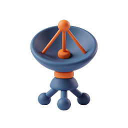 3D Satellite Dish Icon | Clay Style Antenna Graphic