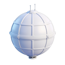 Satellite Sphere Icon - 3D Tech Communication Orb