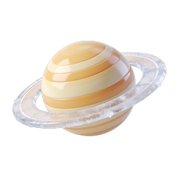 Saturn Planet 3D Icon - Ringed Gas Giant