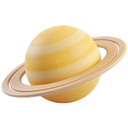 Saturn Planet 3D Icon - Realistic Space Design
