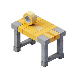 Isometric Saw Table Workbench Icon | 3D Voxel Style