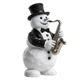 Saxophone Playing Snowman - Festive Winter Music Icon