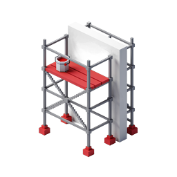Scaffolding Construction Icon - Isometric 3D Design
