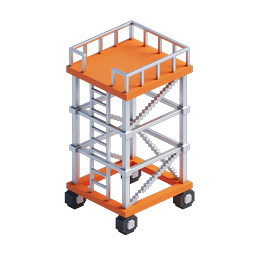 Mobile Scaffolding Tower Icon - Isometric Construction Equipment