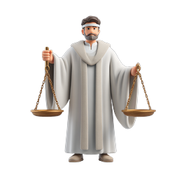 Scales of Justice 3D Character Icon | Legal & Law Symbol