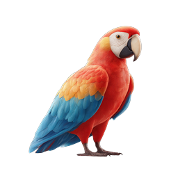 Scarlet Macaw Parrot Icon - Realistic Tropical Bird