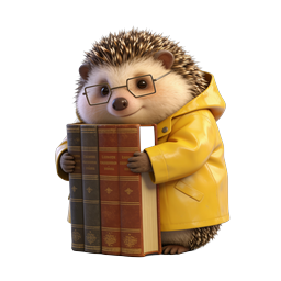 Adorable Scholar Hedgehog with Books Icon