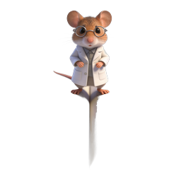 Scholar Mouse Icon - Cute 3D Scientist Character