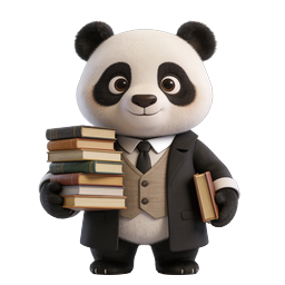 Scholar Panda with Books - Cute Educational Mascot Icon