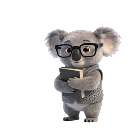 Scholarly Koala with Glasses Reading Book Icon
