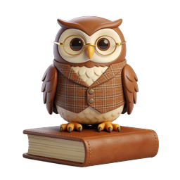 Wise Scholar Owl on Book - Education Icon