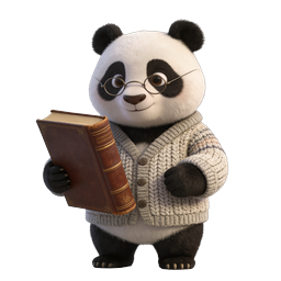 Cute Scholar Panda Reading Book | 3D Cartoon Icon