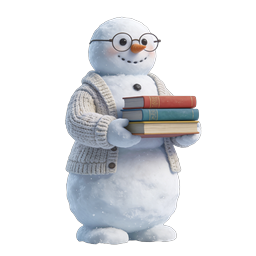 Scholarly Snowman with Books - Winter Reading Icon