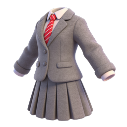 School Uniform Icon - Gray Blazer & Pleated Skirt