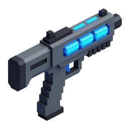 Sci-Fi Energiepistole Voxel-Icon | Futuristische Waffe