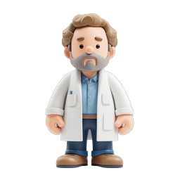 Friendly Scientist 3D Character Icon | Lab Coat Doctor