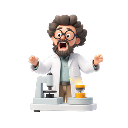 Excited Scientist Experiment Icon for Educational Use