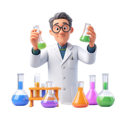 Cheerful Scientist Icon for Lab and Science Uses