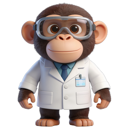 Scientist Monkey Icon for Fun Education Materials