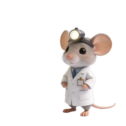 本を持つ可愛い科学者のマウス | 教育用 3D アイコン