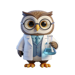 Cute Scientist Owl Icon for Education and Research