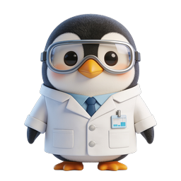 Adorable Scientist Penguin Icon for Educational Use