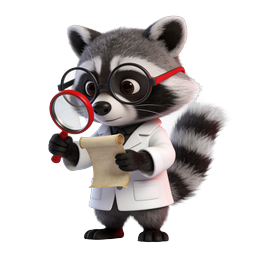 Icona personaggio procione scienziato - Mascot cartoon 3D