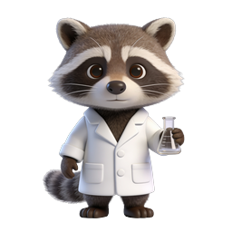 Adorable Scientist Raccoon Icon for Education and Science