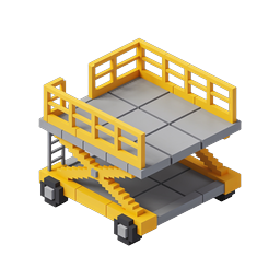 Scissor Lift Platform Isometric Icon | Construction Equipment