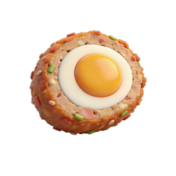 Scotch Egg 3D Food Icon for Culinary Apps