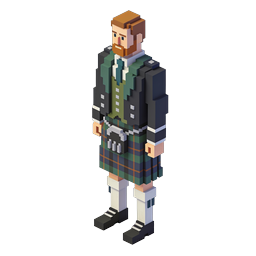 Scottish Highlander Voxel Character Icon