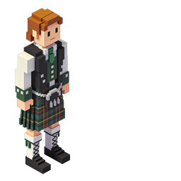 Schottisches Kilt-Charakter-Voxel-Icon - 3D Block Art