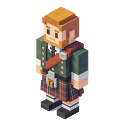 Scottish Kilt Icon in Pixel Art Style
