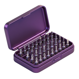 Screwdriver Bit Set in Purple Metallic Case Icon