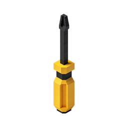 Stylish Yellow and Black Screwdriver Icon for DIY Projects