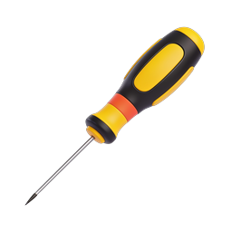 Realistic 3D Screwdriver Tool Icon - Yellow Black Handle