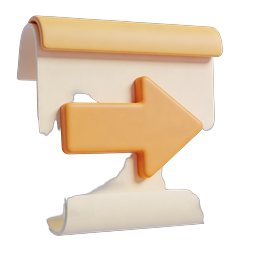 ไอคอนลูกศรเลื่อน – 3D Clay ชี้ไปทางขวา