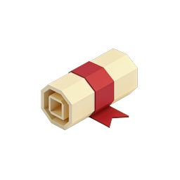 Scroll Diploma Icon - 3D Isometric Certificate Design