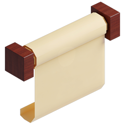 Scroll Parchment Icon - Isometric 3D Document