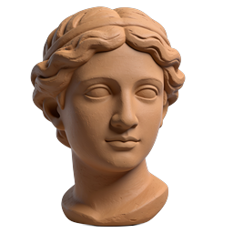 Elegant Terracotta Sculpture Head Icon for Art and Education