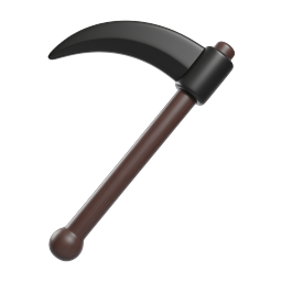 Scythe Tool Icon - Realistic 3D Agricultural Blade